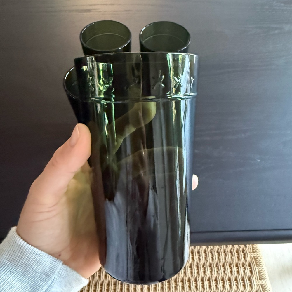 Hearth & Hand | Set of 4 Rustic holiday Green X Tumblers